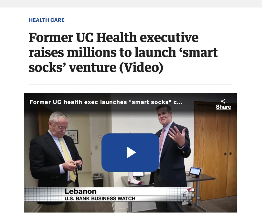 Former UC Health executive raises millions to launch 'smart socks' venture