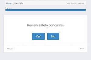 Screenshot reviewing safety concerns from the Palarum electronic rounding software